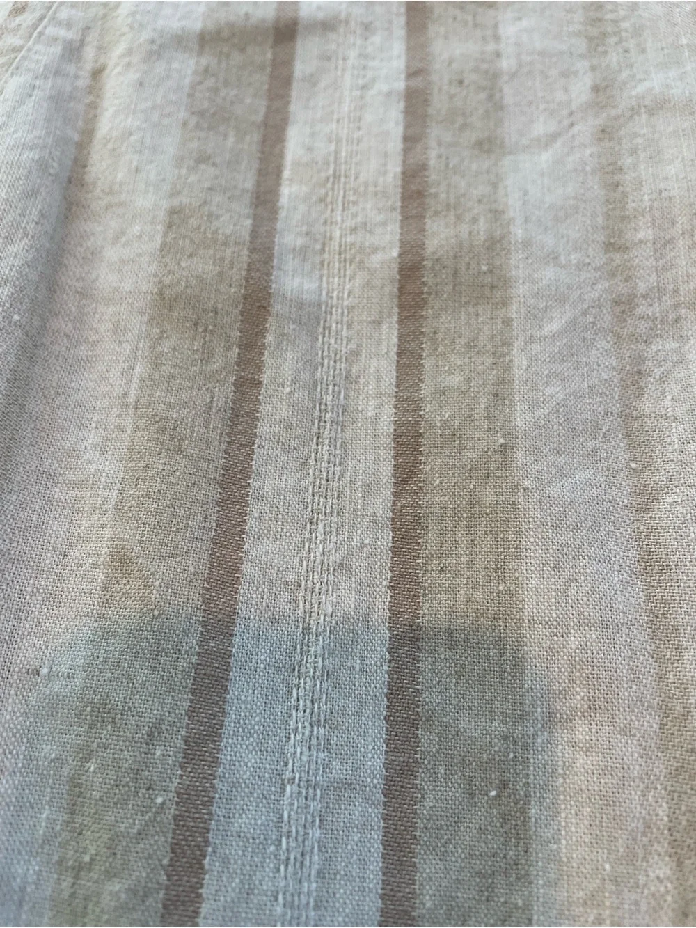 VTG Linen Blend Striped Cream Beige Wrap Skirt State of the Art Women’s Small
